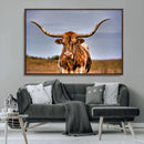 Texas Longhorn Wall Art Print, Framed Longhorn Cow Wall Art