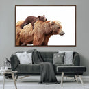 Mother and Baby Bear Canvas Wall Art - Adorable Wildlife