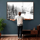 Winter Forest Wall Art Canvas Print – Framed Snowy Mountain