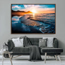 Sunset Beach Ocean Canvas Wall Art – Tranquil Ocean