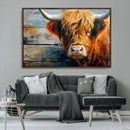 Highland Cow Abstract Canvas Wall Art – Bold Farmhouse