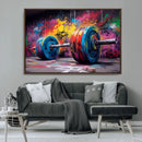 Abstract Graffiti Barbell Canvas Wall Art – Urban Fitness