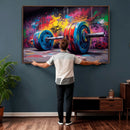 Abstract Graffiti Barbell Canvas Wall Art – Urban Fitness