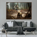 Jesus Lost Lamb Canvas Wall Art – Heartwarming Woodland by MyGreatCanvas | Canvas Wall Art Prints | Photo Prints & Wall Decor