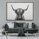 Farmhouse Longhorn Wall Art Canvas Print, Longhorn Texas
