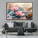 Lotus Flower Wall Art | 3-Panel Giclee Canvas Print of Pink