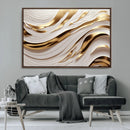 Gold and White Abstract Wave Canvas – Elegant Flowing Design by MyGreatCanvas | Canvas Wall Art Prints | Photo Prints & Wall Decor