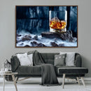 Whiskey Ice Wall Art Canvas Print