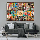 Abstract Art Collage Wall Art Canvas Print – Framed, Ready