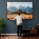 Vintage Old Barn Field Wall Art Canvas Print for Farmhouse