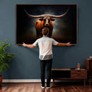 Abstract Texas Longhorn Wall Art Print | 3-Panel Large Texas