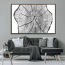 Rustic Tree Ring Wall Art Canvas Print – Framed and Ready to