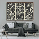 Modern Botanical Wall Art - Floral Black and White Canvas