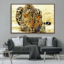 Blue-Eyed Leopard Canvas Wall Art - Framed Animal Print