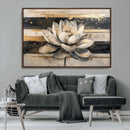 Abstract Lotus Flower Wall Art Canvas Print, Meditation Yoga