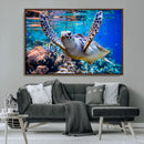Underwater Sea Turtle Wall Art Canvas Print – Vibrant Ocean