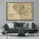 Vintage Middle Earth Map Wall Art Canvas – Lord of the Rings