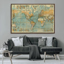 Push Pin World Map Canvas Print – Travel Tracker Wall Art