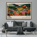 Yayoi Kusama Abstract Print, Vibrant Floral Mountain Art