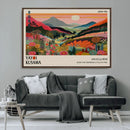 Yayoi Kusama Landscape Canvas Print, Vibrant Floral Mountain