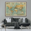 Push Pin World Map Canvas Print – Travel Tracker Wall Art