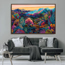 Colorful Abstract Landscape Wall Art Print Canvas - Vibrant