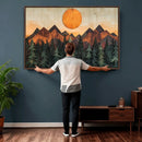 Sunset Mountain Landscape Canvas Wall Art Print - Nature