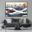Abstract Winter Landscape Canvas Wall Art Print -  Large