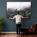 Misty Forest Wall Art | Foggy Forest Canvas Print | Large