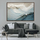 Waves Abstract Wall Art Print, Modern Framed Abstract Canvas