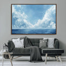 Abstract Ocean Print Artwork- Serene Blue Ocean Canvas Wall