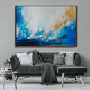 Blue Abstract Print - Dynamic Ocean-Inspired Canvas Wall Art