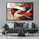 Abstract Wall Art - Modern Red and White Canvas Wall Art