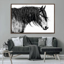 Majestic Horse Wall Art – Framed Black White Portrait Canvas by MyGreatCanvas | Canvas Wall Art Prints | Photo Prints & Wall Decor