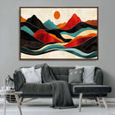 Western Wall Decor - Large Triptych Mountain Canvas - Boho