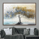 Golden and Silver Tree Wall Art – Framed Elegant Leaves by MyGreatCanvas | Canvas Wall Art Prints | Photo Prints & Wall Decor