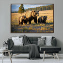 Grizzly Bear Family Wall Art Canvas Print – Majestic by MyGreatCanvas | Canvas Wall Art Prints | Photo Prints & Wall Decor
