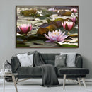 Lotus Flower Wall Art Canvas Print, Water Lily Large Wall