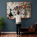 Butterfly Girl Wall Art – Vibrant Street Style Canvas Print,