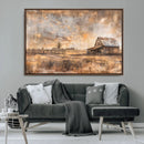 Rustic Farmhouse Wall Art Canvas Print | Barn and Field