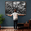 Black and White Old Angel Oak Tree Wall Art Canvas Print by MyGreatCanvas | Canvas Wall Art Prints | Photo Prints & Wall Decor