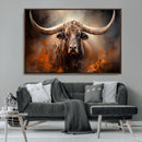 Highland Bull Canvas Abstract Canvas Wall Art Print –