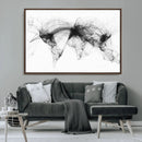 Flight Routes Air Traffic Map Canvas Wall Art - Framed -