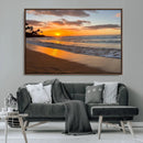 Sunset Wall Art Print - Stunning Beach Sunset Canvas Artwork