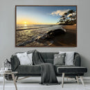 Tropical Beach Wall Art - Stunning Ocean Sunset Canvas Print