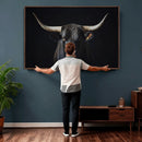 Majestic Longhorn Bull Wall Art Canvas Print – Dark by MyGreatCanvas | Canvas Wall Art Prints | Photo Prints & Wall Decor