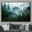 Misty Forest Wall Art Canvas Print – Framed Foggy Mountain