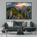 Mountain Sunset Panoramic Wall Art Canvas Print – Framed