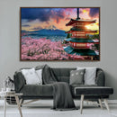 Mount Fuji Cherry Blossom Wall Art Canvas Print – Framed