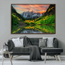 Maroon Bells Lake Wall Art Canvas Print – Framed Majestic